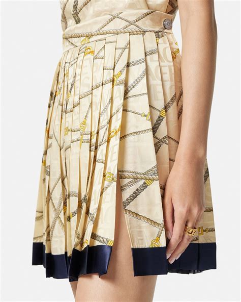 versace la greca skirt|Versace Pleated La Greca Skirt .